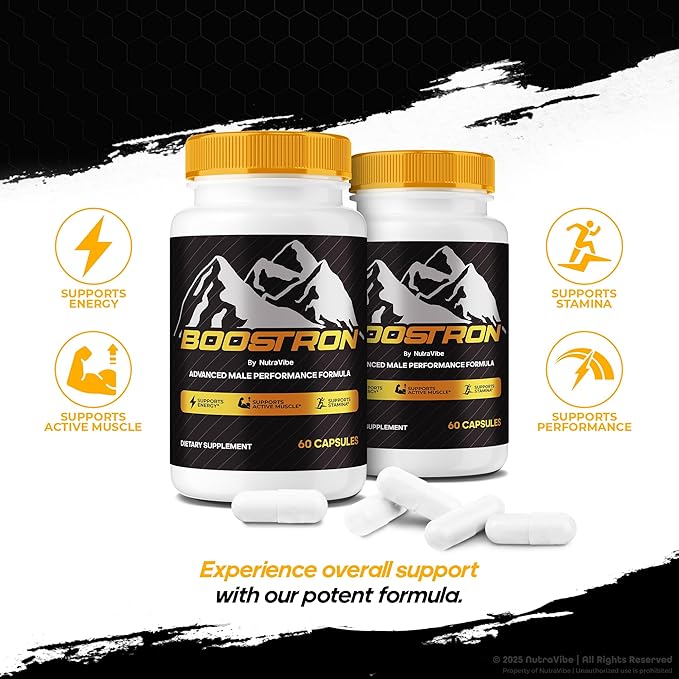 (2 Pack) Boostron – Official Daily Energy Support Formula with a Clean, Premium Blend for Performance and Drive | Just 2 Easy-to-Swallow Pills to Help You Feel Your Best (120 Capsules)
