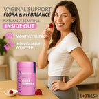Flora Vaginal Probiotics for Women pH Balance Gummies with Prebiotics 8x Billion Probiotics 5x Extracts Saw Palmetto, Dong Quai, Motherwort, Wild Kelp & Yam | Vegan Sugar-Free Gluten-Free, 60 Ct