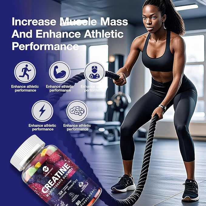 Creatine Monohydrate Gummies - 5g for Men & Women, Creatine Gummies Mixfruit Taste with Taurine for Muscle Gain & Strength, Muscle Builder, Energy Boost, Pre Workout Supplement, 160pcs