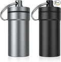 Portable Ear Plug Carrying Case, Urekt Waterproof Metal Earplug Case Keychain Container Holder（2 Pack）
