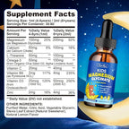 Magnesium Glycinate Liquid for Kids - with L-Theanine Omega-3, Vitamin B6, D3, Zinc - Kids Magnesium Drops for Sleep, Relaxation, Calm & Focus - 2 Fl Oz, Lemon Flavor