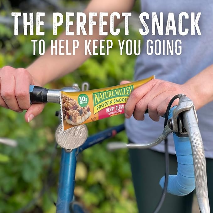Nature Valley Protein Smoothie Chewy Snack Bars, Berry Blend Protein Bars, 5 Bars, 7.1 oz