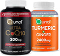 Qunol CoQ10 & Turmeric: CoQ10 200mg, 60 Softgels & Turmeric Curcumin, 2400mg, 105 Capsules