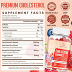 Cholesterol Supplement with Plant Sterols & Stanols, Guggul, Bergamot Orange Extract, Red Yeast Rice, Plant Sterols Complex Gummies, Mixed Berry Flavor, 60 Counts