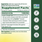 MegaFood Fast-Acting Turmeric Supplement - Clinically Studied - Joint Supplements for Men and Women - with Black Pepper for Absorption - 1,000 mg Curcuminoids Per Serving - 60 Capsules, 30 Servings