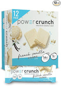 Power Crunch Protein Wafer Bars, High Protein Snacks with Delicious Taste, French Vanilla Creme, 1.4 Ounce (12 Count)
