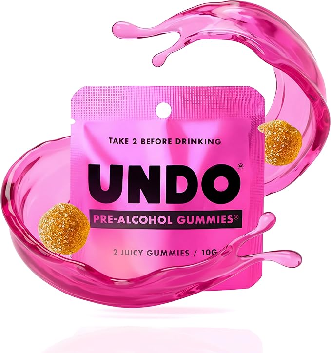 UNDO Gummies® Pre-Alcohol Gummies with DHM, Milk Thistle & Electrolytes | Scientifically-Backed Pre-Drink Supplement That Supports Liver Health & Hydration | Take While Drinking & Wake Up Feeling Great | 1 Serving