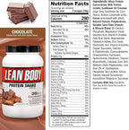 Lean Body All-in-One Chocolate Meal Replacement Shake. 35g Protein, Whey Blend, 7g Healthy Fats & Fibre, 22 Vitamins and Minerals, No Artificial Colours, Gluten Free LABRADA