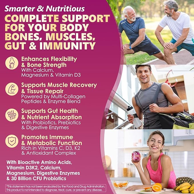 Collagen Gummies + Biotin Soft Chews 3000mg for Women & Men, Ultra Hydrolyzed Collagen Peptides Boosting Type I,II,III,V,X, Vitamin C, E, Anti-Aging Formula for Hair, Skin & Nails, Digestion,Bone,60Ct