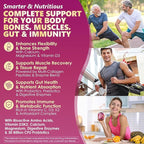 Collagen Gummies + Biotin Soft Chews 3000mg for Women & Men, Ultra Hydrolyzed Collagen Peptides Boosting Type I,II,III,V,X, Vitamin C, E, Anti-Aging Formula for Hair, Skin & Nails, Digestion,Bone,60Ct