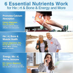 6-in-1 Plant Based Calcium Supplements for Women Men- Calcium 600mg w/ D3 K2 5000 IU Vitamin, Liposomal & Algae Ca-lcium Magnesium Zinc + Vegan Vitamin D 5000 IU + K2 MK7 + Methyl B12 for Bone, 1 Pack