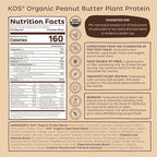 KOS Organic Plant Based Protein Powder, Chocolate Peanut Butter - Delicious Vegan Protein Powder - Keto Friendly, Gluten Free, Dairy Free & Soy Free - 15 Servings