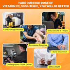 Vitamin D3 20,000 IU + K2 Vitamin (MK4 & MK7) 200mcg + Calcium Citrate, Optimal Vitamin D3 K2 Softgel - Strong Bone & Muscle, Calcium Absorption, Helping Vitamin D Deficiencies, Easy to Swallow, 2Pack