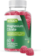 VITEEY Magnesium Gummies for Adults - 66mg of Magnesium Citrate Gummy for Calm, Sleep, Nerve & Muscle Function Support - Vegetarian, Gluten Free - 60 Count