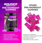Bounce Pro Pre Workout Gummies – 30 Vegan Chewable Gummies with Caffeine, Lion’s Mane & L-Theanine for Energy, Focus & Endurance – Mushroom Preworkout for Men & Women – Black Razz Flavor