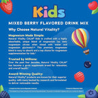 Natural Vitality Kids Calm Magnesium 16oz Powder | Mixed Berry Flavored Drink Mix Supplement | Supports a Balanced Mood and Healthy Development