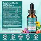 Liposomal Lymphatic Drainage Drops, Liver Cleanse Detox & Repair Liquid Supplement with Milk Thistle, Dandelion, Burdock Root & Echinacea - Lymph & Liver Detox, Antioxidant, Strawberry Flavor 2 Fl Oz