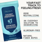 Pacifica Beauty Coconut Milk & Essential Oils Underarm Deodorant Wipes, Helps Remove Odor, Aluminum-Free, Vegan & Cruelty-Free, 30 Wipes (1-Pack)