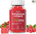 Potassium Citrate Gummies 1000mg, Chewable Potassium Citrate Supplement for Kids & Adults, Support Leg Cramps & Muscle Health, Sugar Free, Vegan, Raspberry Flavor (60Count)