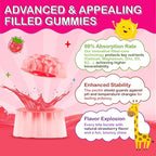 Kids Calcium Gummies with D3 & Magnesium for 4+: Sugar Free Calcium Citrate with Vitamin D3, K2, Zinc, Probiotics & Prebiotics for Kids - Gluten Free, Non-GMO,Vegan, Natural Strawberry Flavor