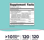 Nutricost Probiotic for Women 10 Billion CFU, 120 Capsules - Complex with Acacia Fiber, Uva Ursi & Cranberry Extract, Non-GMO & Gluten Free