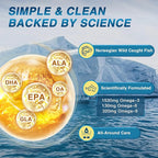 NATURE TARGET Triple Omega 3 6 9, Fish Oil 2400mg Softgels with Vitamin D3 & E - EPA & DHA & ALA - Supports Heart, Brain, Joint & Immune Health, Sustainably Sourced, Non-GMO