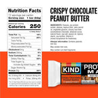 KIND Protein MAX Crispy Chocolate Peanut Butter Snack Bars, 20g of Protein, Keto Friendly, 1g of Sugar Per Bar, Gluten Free, 12 Count Box