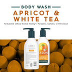 JASON Apricot and White Tea Glowing Body Wash, For a Gentle Feeling Clean, 30 Fluid Ounces