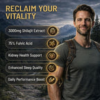 Himalayan Shilajit Gummies, 3000mg High-Potency Fulvic Acid, Supports Healthy Kidney Function, Energy & Vitality for Men, Sleep & Focus, Sugar-Free, 60 Gummies
