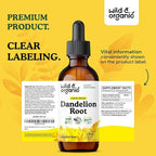 Wild & Organic Dandelion Root Supplement - Liver Detox Cleanse Support - Dandelion Root Tincture - Add to Tea - Herbal Liver Supplement - Vegan, Sugar & Alcohol-Free Liquid Extract Drops - 2 fl oz