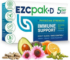 EZC Pak 5-Day Immune System Booster with Echinacea, Vitamin C, Zinc & Vitamin D - Tapered Immune Support Supplement for Adults - Supports Immunity, Easy Travel-Size Supplement Pack