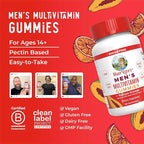 MaryRuth's Multivitamin Gummies for Men | Vitamin A, C, D, E, B6, B12, Biotin, Zinc | Energy Metabolism | Immunity | Bone Health | Cellular Health | Vegan | Non-GMO | Gluten & Sugar Free | 60 Count