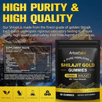 Shilajit Gummies for Men & Women, Pure Himalayan Shilajit Gold Gummies Rich in Ashwagandha, Gokshura with 85+ Trace Minerals, Authentic Flavor, 100% Natural - 60 Gummies