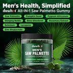 duwhot Saw Palmetto Gummies for Men, Organic Saw Palmetto with Pumpkin Seed Oil for Men Overall Health, Enhanced with Pygeum, Nettle, Sugar-Free, Vegan, 60 Chewables