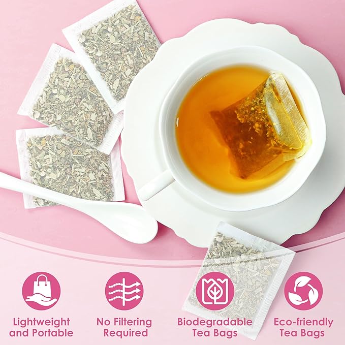 UBEEKOO Hormone Balance Tea for Women, Organic Herbal Tea with Red Raspberry Leaf, Tulsi, Spearmint, Nettle for PMS & PCOS Supplements, Caffeine-Free Female Hormone Loose Leaf Tea, 30 Tea Bags