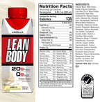 Lean Body Ready-to-Drink Vanilla Protein Shake, 20g Protein, Whey Blend, 0 Sugar, Gluten Free, 22 Vitamins & Minerals, (Recyclable Carton & Lid - Pack of 4)