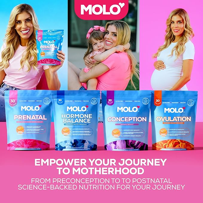 MOLO Hormone Balance for Women – ALA for Cycle Regulation, Magnesium & Zinc for Mood Support and Hormone Balance - 30 Stick Packs with Sweet Orange Flavor – Vegetarian, Gluten-Free & Non-GMO