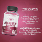 Atlantis Nutrition Magnesium Citrate Gummies – Magnesium Gummies – 90mg Magnesium (from 770mg Magnesium Citrate) | Supports Muscle Recovery, Eases Cramps, Promotes Calmness & Better Sleep | 60 Gummies