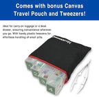 MedCenter HSA/FSA Travel Pill Organizer with Zipper Pouch & Tweezers – Portable 4-Day Medication Case with Labeled Compartments for Travel, Vitamins & Supplements