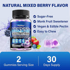 Sugar Free Multivitamin Gummies for Men 50 Plus - Methylated Multivitamin with Omega-3, CoQ10, Elderberry & Turmeric for Energy, Immune, Gut, Health Support - Vegan, Non-GMO, Gluten-Free