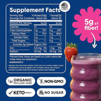 Bellway Super Fiber Powder + Fruit, Sugar Free Organic Psyllium Husk Powder Fiber Supplement for Regularity, Bloating Relief & Digestive Health, Plant-Based, Wild Berry (50 Servings)