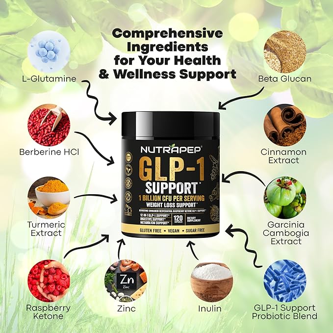 GLP-1 Support Weight Loss Probiotic Supplement - Women Men Natural Appetite Suppressant & Metabolism Booster - Daily GLP1 Support to Activate Fat Burn Support Healthy Gut Curb Hunger