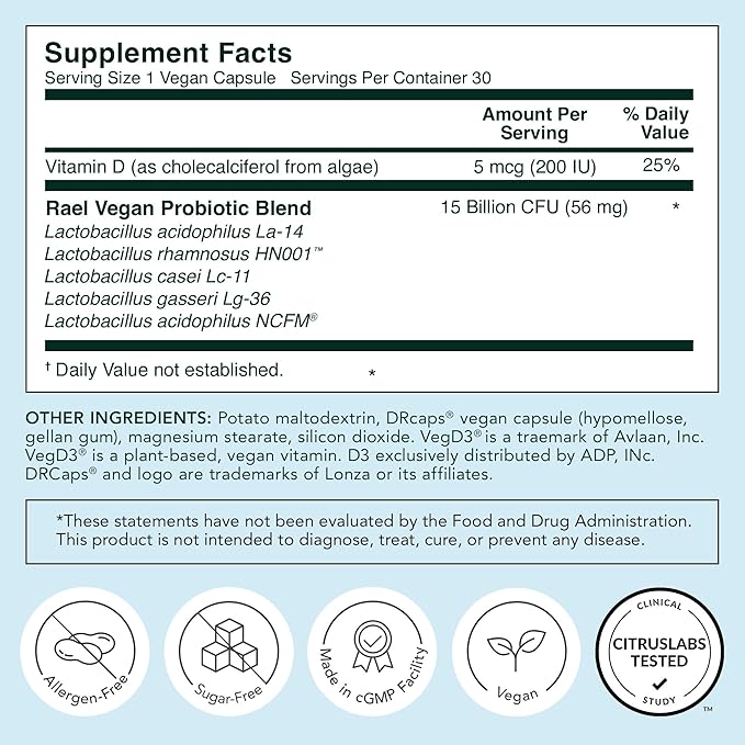 Rael Probiotics for Women - pH Balance Supplement with Prebiotics, Vaginal Immune Health (30 Servings)