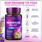 Menopause Supplements for Women - Complete Hot Flash Night Sweats & Menopause Relief Pills, Probiotics with Dong Quai & Black Cohosh for Vaginal, Digestive Support - 60 Capsules