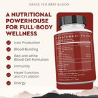 Ancestral Supplements Grass Fed Blood is Blood, Liver & Spleen Formula, 500mg, Grass Fed Beef Supplement, Red & White Blood Cell Formation, Immune and Heart Health Support, Non GMO, 180 Capsules