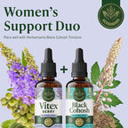 HERBAMAMA Vitex Chasteberry Supplement for Women - Natural Menopause Support* with Vitex Berry Tincture - Chaste Tree Berry Drops for Hormonal Balance & Cycle Support* - 42-Day Supply