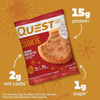 Quest Nutrition Cinnamon Brown Butter Protein Cookie, 15g Protein, 1g Sugar, 2g Net Carbs, Keto Friendly, High Protein, Low Carb; 12 Count