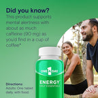 A Day Energy Daily Essentials Multivitamin, Energy Supplement to Support Mental Alertness and Immune Health with Vitamins A C, D, E, Zinc and Caffeine, 120 Count (Pack of 2)