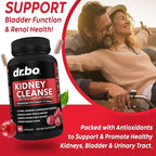 Kidney Cleanse Detox Support Supplement - Natural Cranberry, Juniper Berries, Buchu & Uva Ursi Extract to Support Kidneys, Bladder & Urinary Tract Health Supplements - Herbal Renal Blend Formula Pills