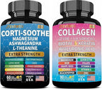 Shining Serenity Set, Cortisol Support with Ashwagandha, L-Theanine, Magnesium, Lions Mane, GABA, Bacopa Monnieri, Collagen Biotin, Keratin, Hyaluronic Acid, Quercetin